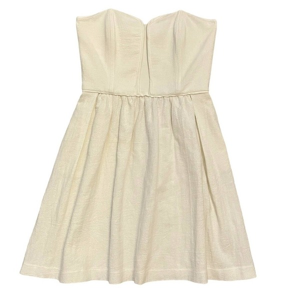 Ella Moss Debbie Strapless Corset Dress Size Small Ivory Cotton Minimali… - Picture 1 of 10